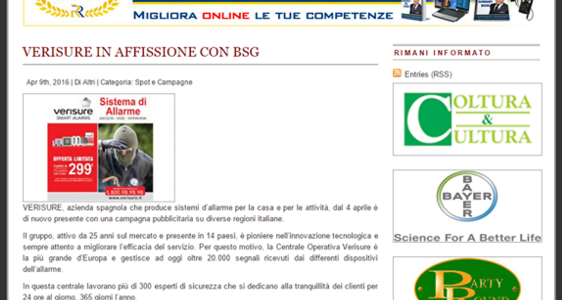 VERISURE IN AFFISSIONE CON BSG