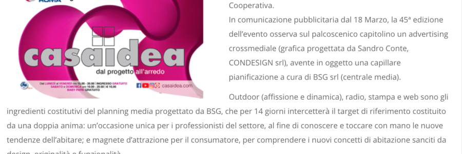 Casaidea 2019, pianifica BSG srl